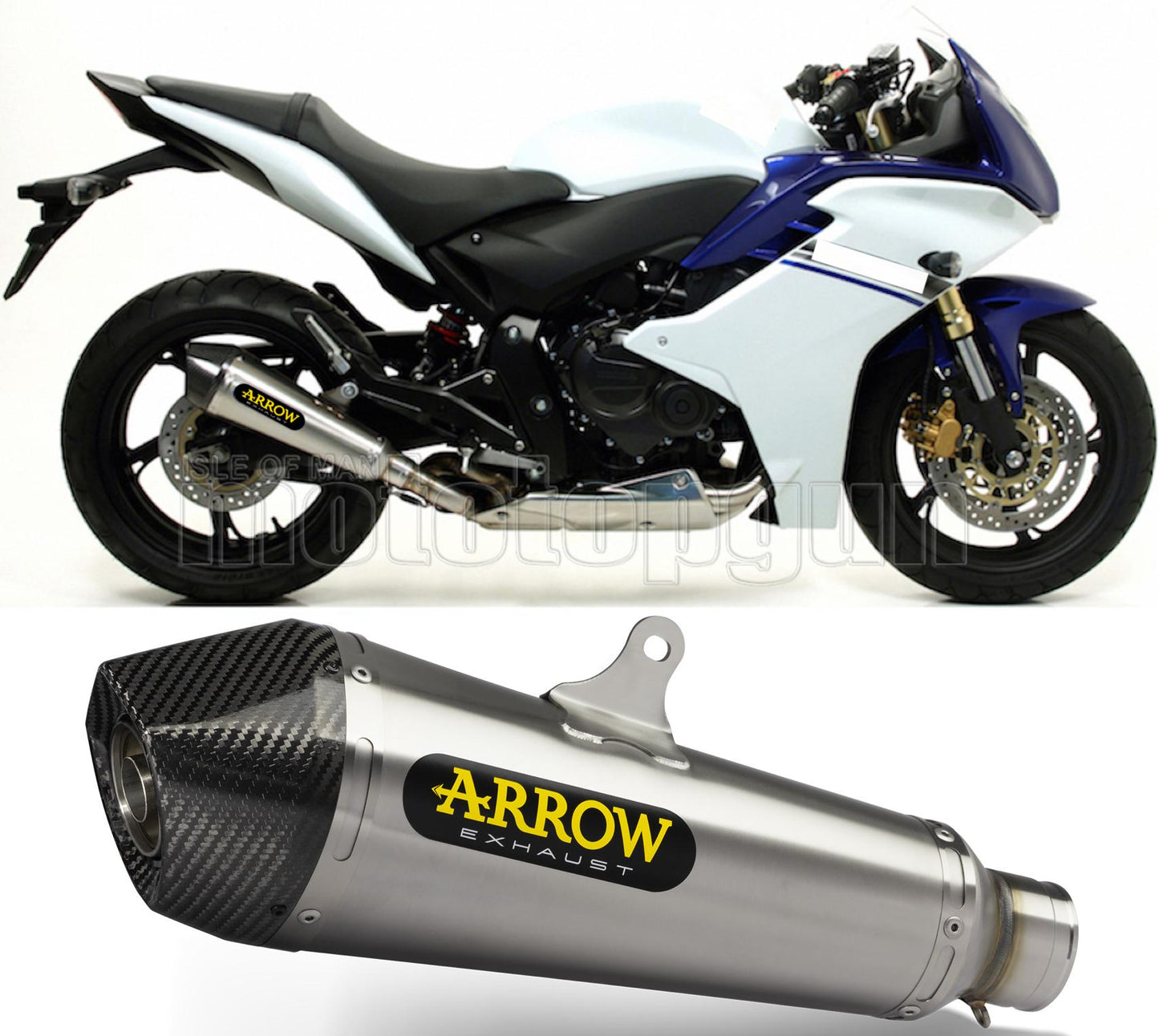 SCARICO COMPLETO OMOLOGATO OPEN ARROW X-KONE IN NICHROM CON FONDELLO IN CARBY COMPATIBILE CON HONDA CBR 600 F 11/13