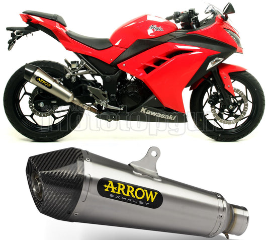 SCARICO COMPLETO OMOLOGATO OPEN ARROW X-KONE IN NICHROM CON FONDELLO IN CARBY COMPATIBILE CON KAWASAKI NINJA 250 13/16