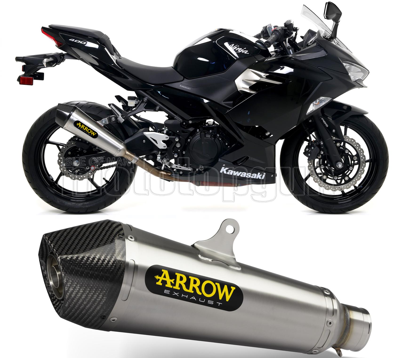 SCARICO OMOLOGATO ARROW X-KONE IN NICHROM CON FONDELLO IN CARBY COMPATIBILE CON KAWASAKI NINJA 400 18/21
