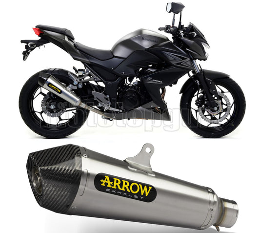 SCARICO COMPLETO OMOLOGATO OPEN ARROW X-KONE IN NICHROM CON FONDELLO IN CARBY COMPATIBILE CON KAWASAKI Z300 Z-300 15/16