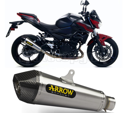 SCARICO OMOLOGATO ARROW X-KONE IN NICHROM CON FONDELLO IN CARBY COMPATIBILE CON KAWASAKI Z400 Z-400 19/20