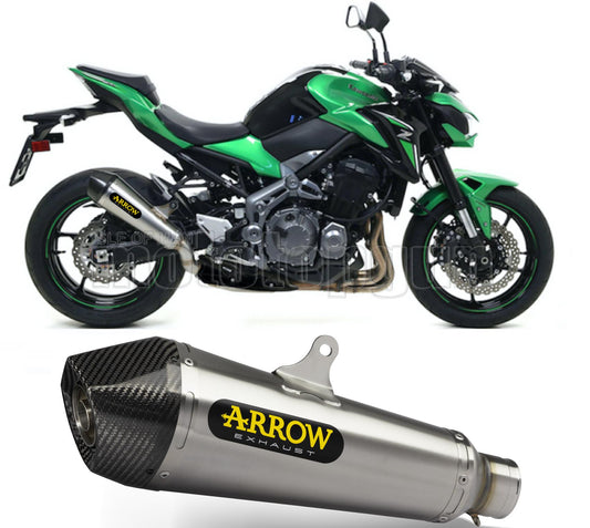SCARICO OMOLOGATO DOPPIO TERMINALE ARROW X-KONE IN NICHROM CON FONDELLO IN CARBY COMPATIBILE CON KAWASAKI Z900 Z-900 17/19