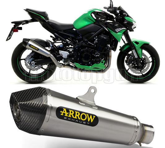 SCARICO OMOLOGATO OPEN ARROW X-KONE IN NICHROM CON FONDELLO IN CARBY COMPATIBILE CON KAWASAKI Z900 Z-900 20/23