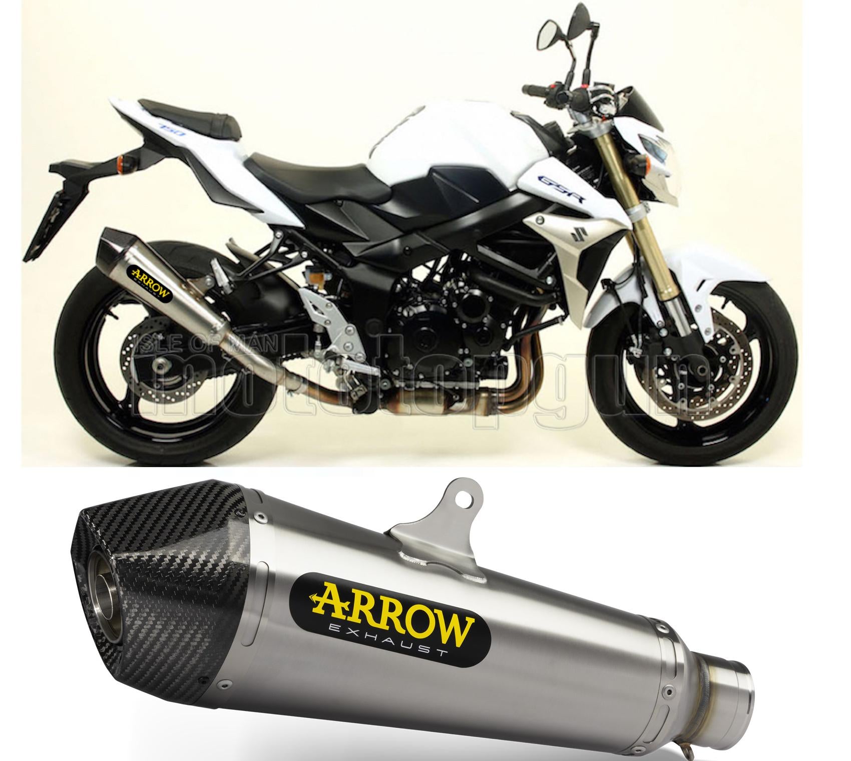 SCARICO COMPLETO OMOLOGATO OPEN ARROW X-KONE IN NICHROM CON FONDELLO IN CARBY COMPATIBILE CON SUZUKI GSR 750 11/16