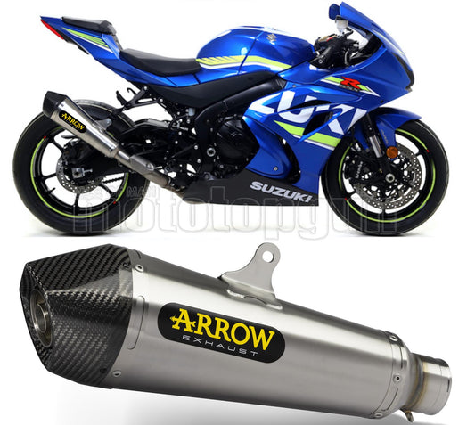 SCARICO OMOLOGATO CORTO ARROW X-KONE IN NICHROM CON FONDELLO IN CARBY COMPATIBILE CON SUZUKI GSX-R 1000 R 17/20