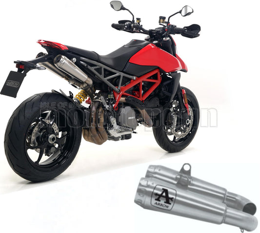SCARICO OMOLOGATO OPEN DOPPIO TERMINALE ARROW PRO-RACE IN NICHROM CON FONDELLO IN INOX COMPATIBILE CON DUCATI HYPERMOTARD 950 19/21
