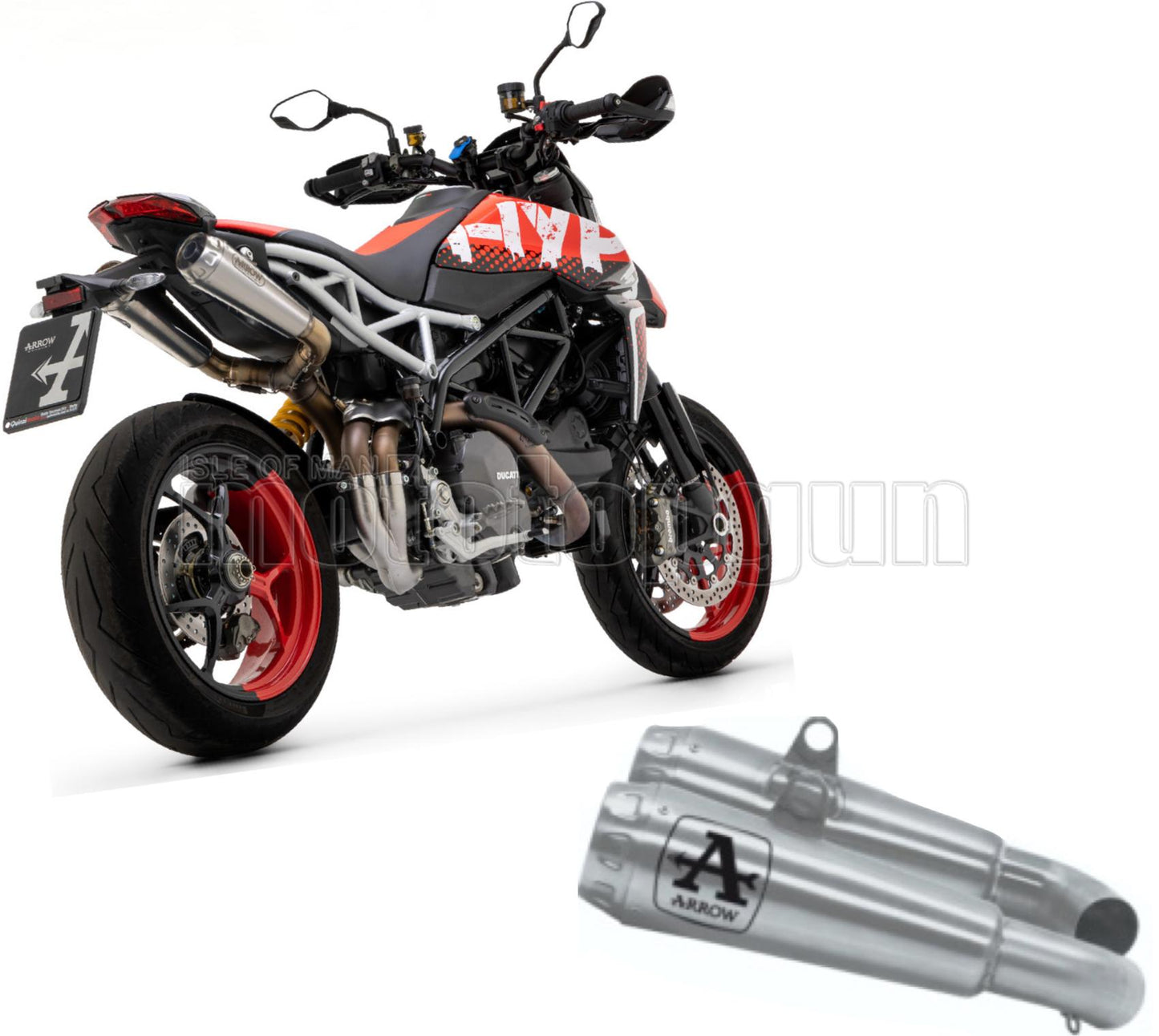 SCARICO OMOLOGATO OPEN ARROW PRO-RACE IN NICHROM CON FONDELLO IN INOX COMPATIBILE CON DUCATI HYPERMOTARD 950 22/23