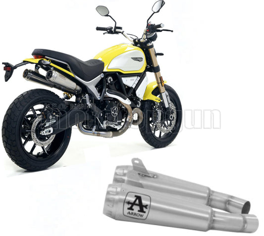 SCARICO OMOLOGATO ARROW PRO-RACE IN NICHROM CON FONDELLO IN INOX COMPATIBILE CON DUCATI SCRAMBLER 1100 18/20
