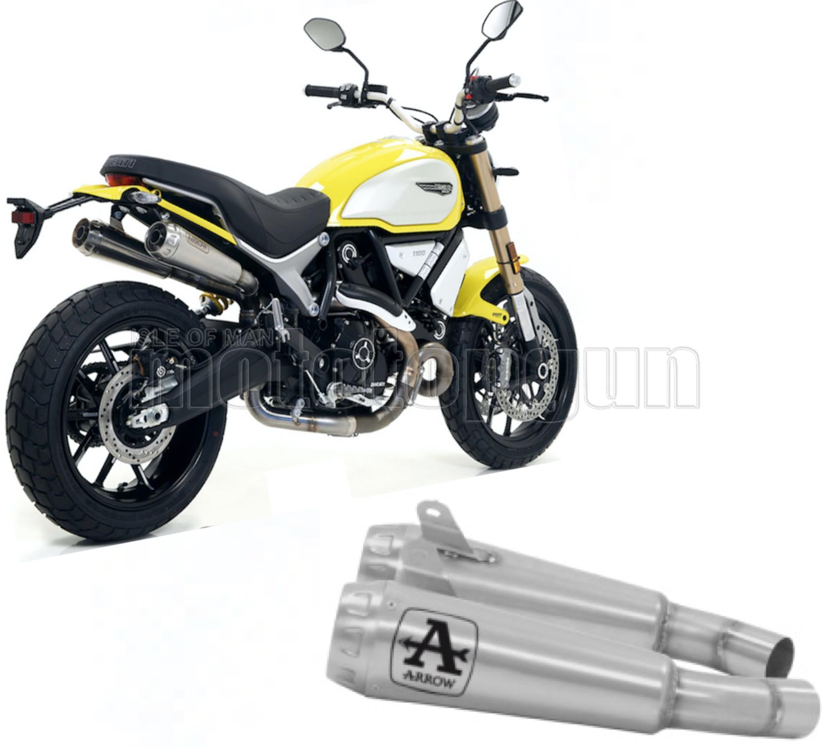 SCARICO OMOLOGATO ARROW PRO-RACE IN NICHROM CON FONDELLO IN INOX COMPATIBILE CON DUCATI SCRAMBLER 1100 18/20