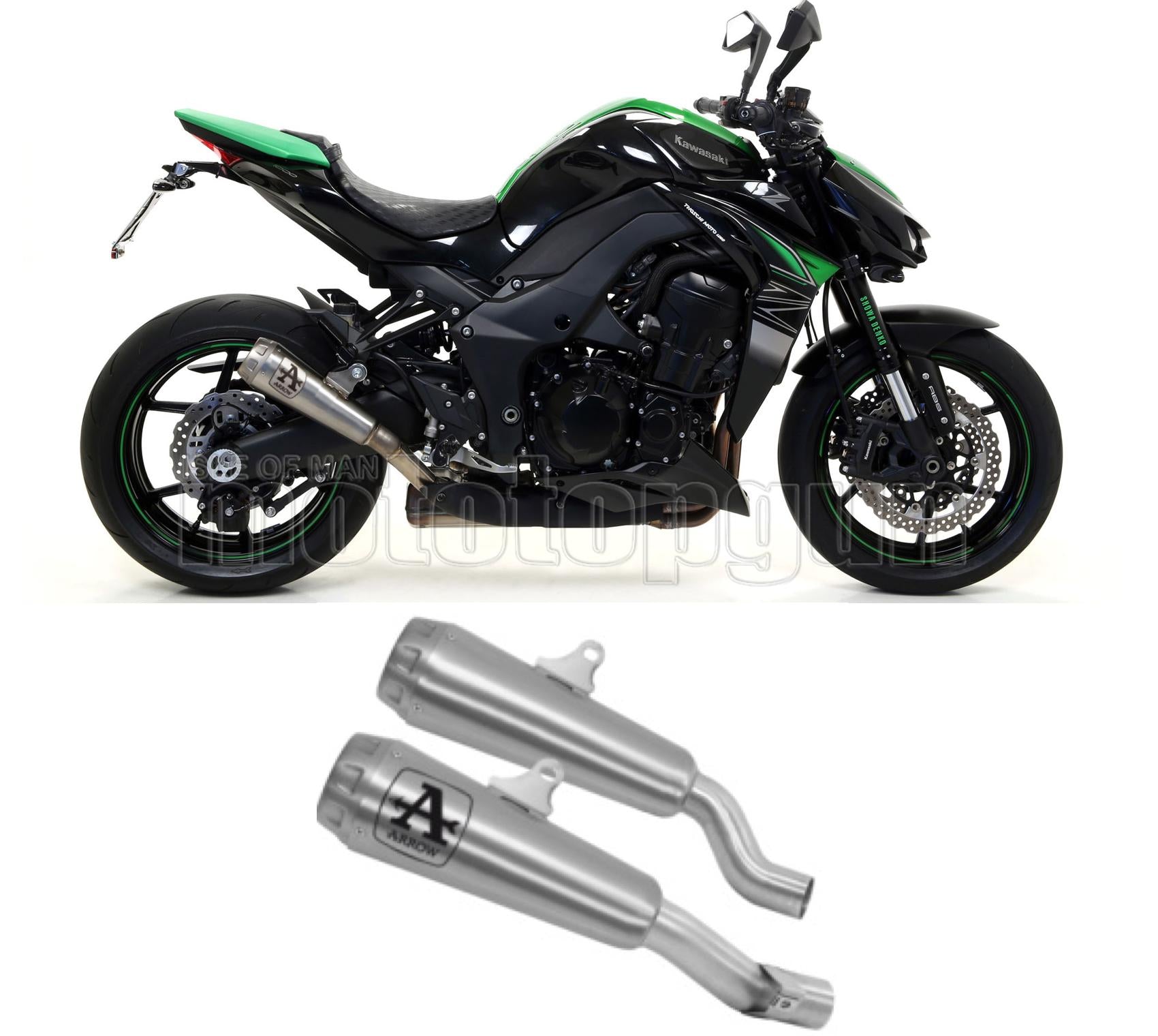 SCARICO COMPLETO OMOLOGATO OPEN ARROW PRO-RACE IN NICHROM CON FONDELLO IN INOX COMPATIBILE CON KAWASAKI Z1000 Z-1000 17/20