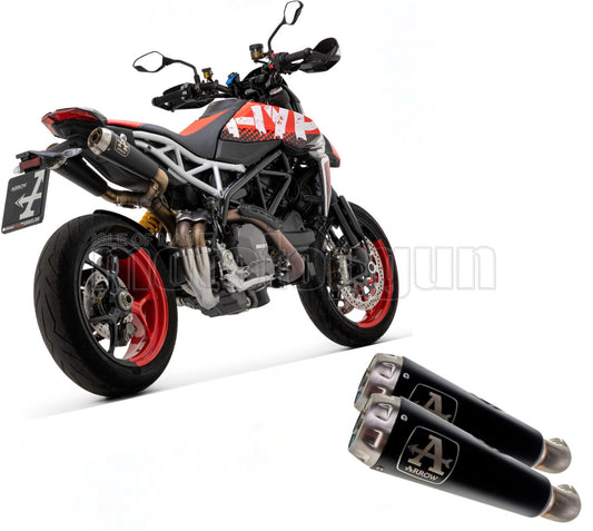 SCARICO OMOLOGATO OPEN ARROW PRO-RACE IN NICHROM NERO CON FONDELLO IN INOX COMPATIBILE CON DUCATI HYPERMOTARD 950 22/23