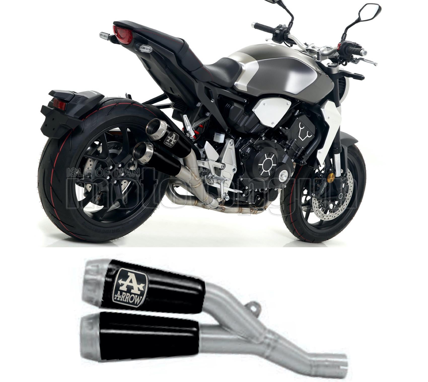SCARICO OMOLOGATO ARROW PRO-RACE IN NICHROM NERO CON FONDELLO IN INOX COMPATIBILE CON HONDA CB 1000 R 18/23