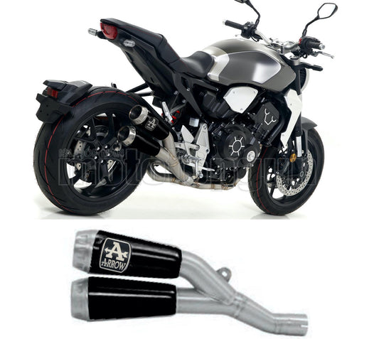 SCARICO OMOLOGATO ARROW PRO-RACE IN NICHROM NERO CON FONDELLO IN INOX COMPATIBILE CON HONDA CB 1000 R 18/23