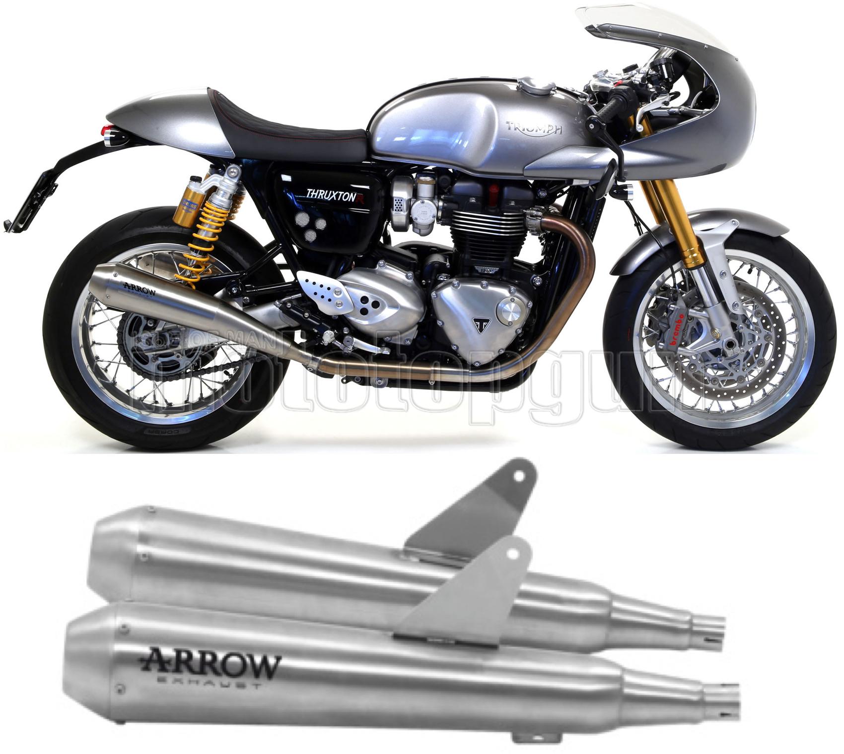 SCARICO OMOLOGATO CATALIZZATO ARROW PRO-RACING IN NICHROM CON FONDELLO IN INOX COMPATIBILE CON TRIUMPH THRUXTON 1200 16/20