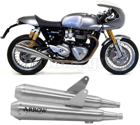 SCARICO OMOLOGATO CATALIZZATO ARROW PRO-RACING IN NICHROM CON FONDELLO IN INOX COMPATIBILE CON TRIUMPH THRUXTON 1200 16/20