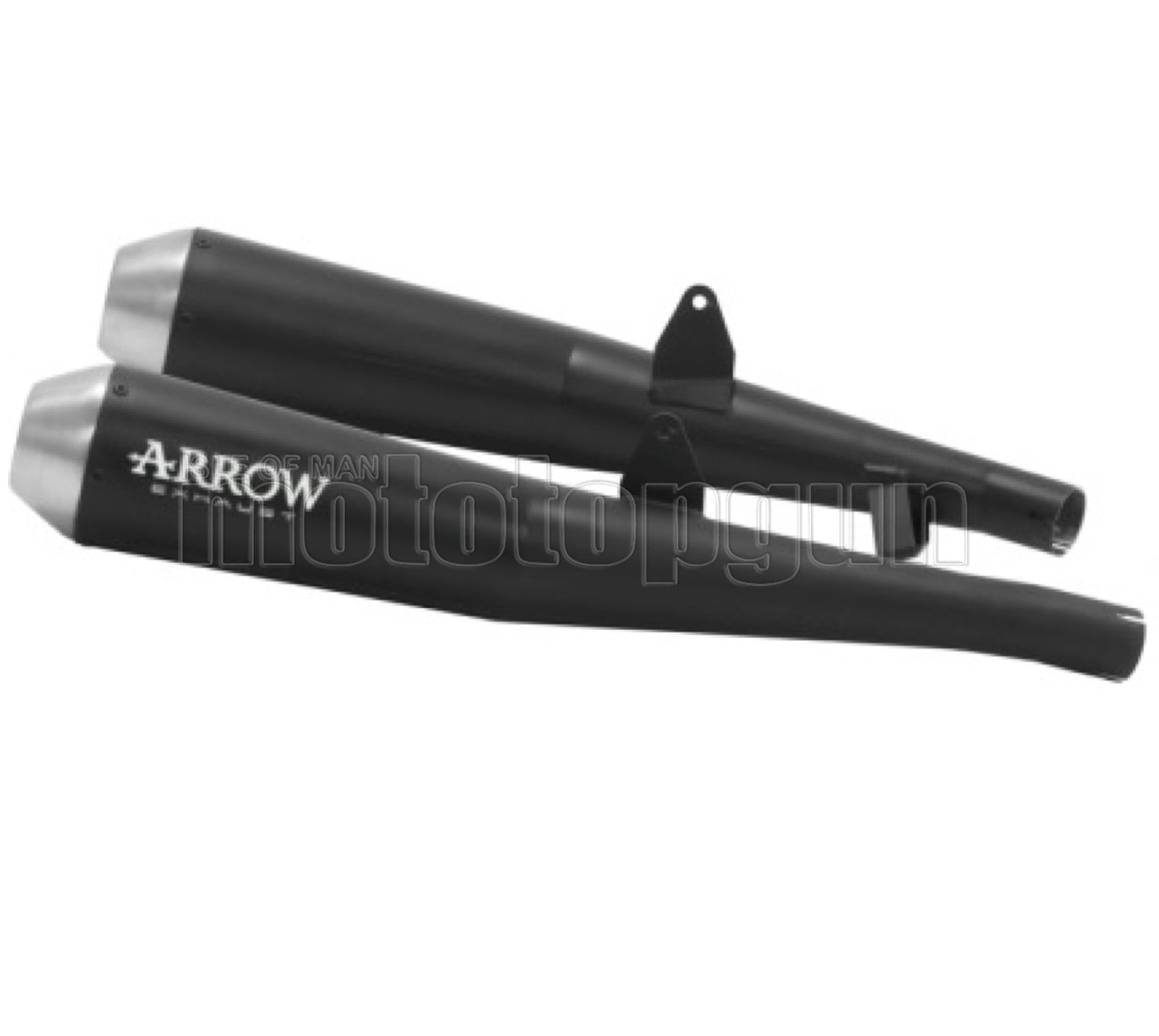 SCARICO OMOLOGATO CATALIZZATO ARROW PRO-RACING IN NICHROM NERO CON FONDELLO IN INOX COMPATIBILE CON TRIUMPH THRUXTON 1200 R 17/20