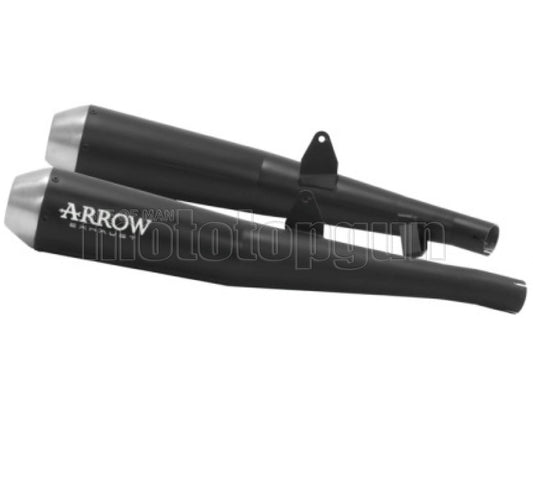 SCARICO OMOLOGATO CATALIZZATO ARROW PRO-RACING IN NICHROM NERO CON FONDELLO IN INOX COMPATIBILE CON TRIUMPH THRUXTON 1200 R 17/20