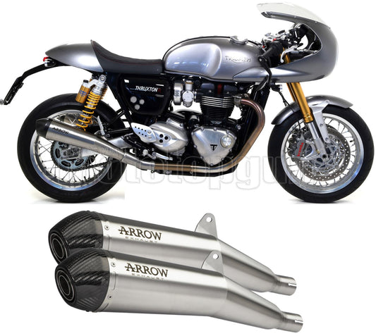 SCARICO OMOLOGATO CATALIZZATO ARROW PRO-RACING IN NICHROM CON FONDELLO IN CARBY COMPATIBILE CON TRIUMPH THRUXTON 1200 R 17/20