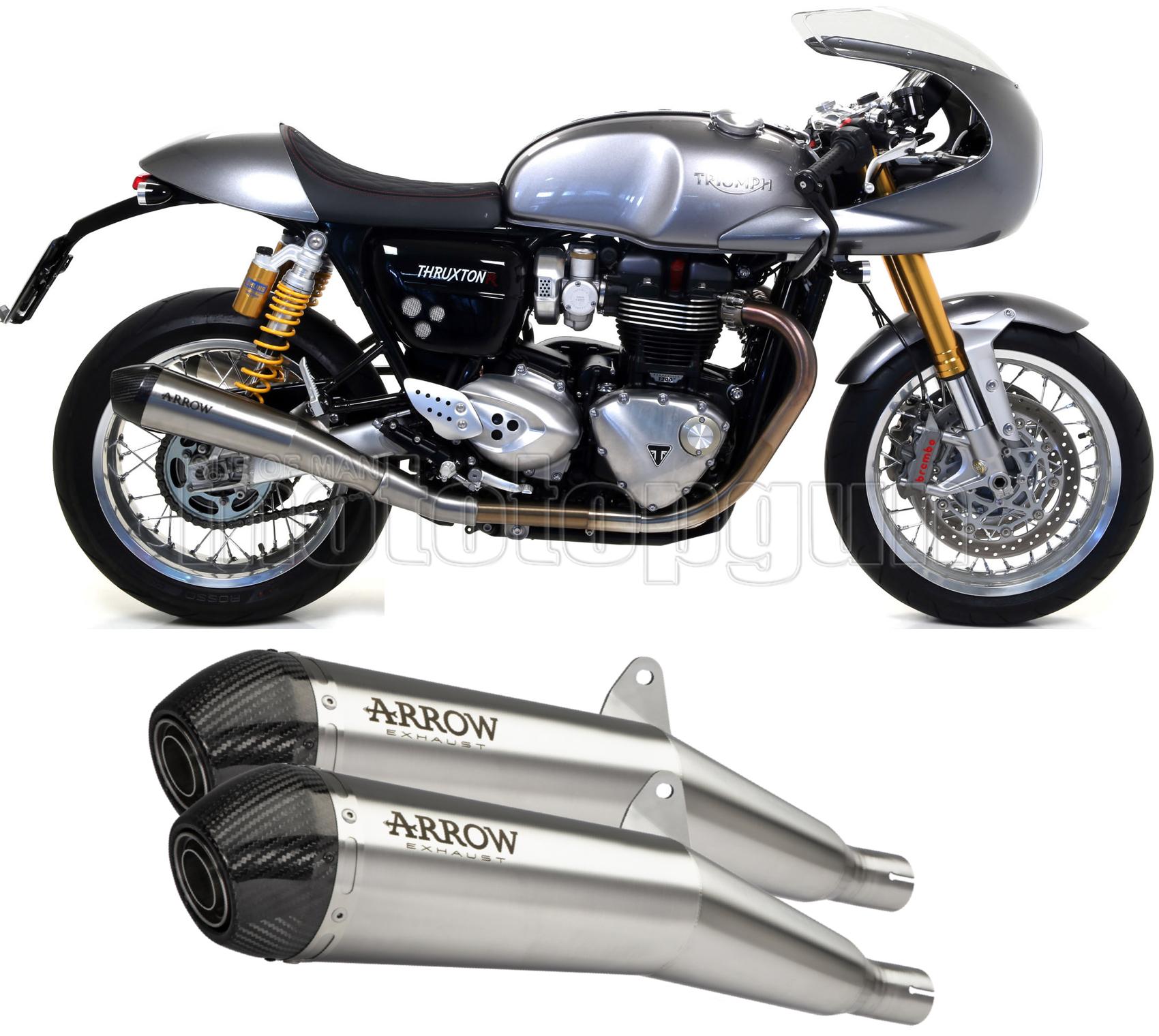 SCARICO OMOLOGATO CATALIZZATO ARROW PRO-RACING IN NICHROM CON FONDELLO IN CARBY COMPATIBILE CON TRIUMPH THRUXTON 1200 RS 20/23