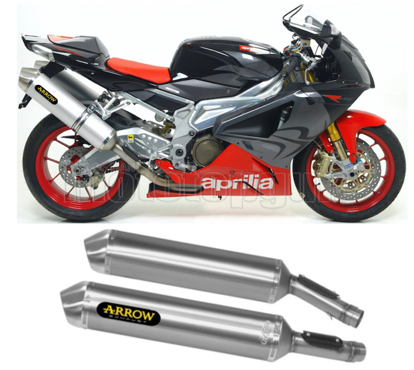 SCARICO COMPLETO OMOLOGATO OPEN ALTO ARROW RACE-TECH IN ALLUMINIO CON FONDELLO IN INOX COMPATIBILE CON APRILIA RSV 1000 R FACTORY 04/08