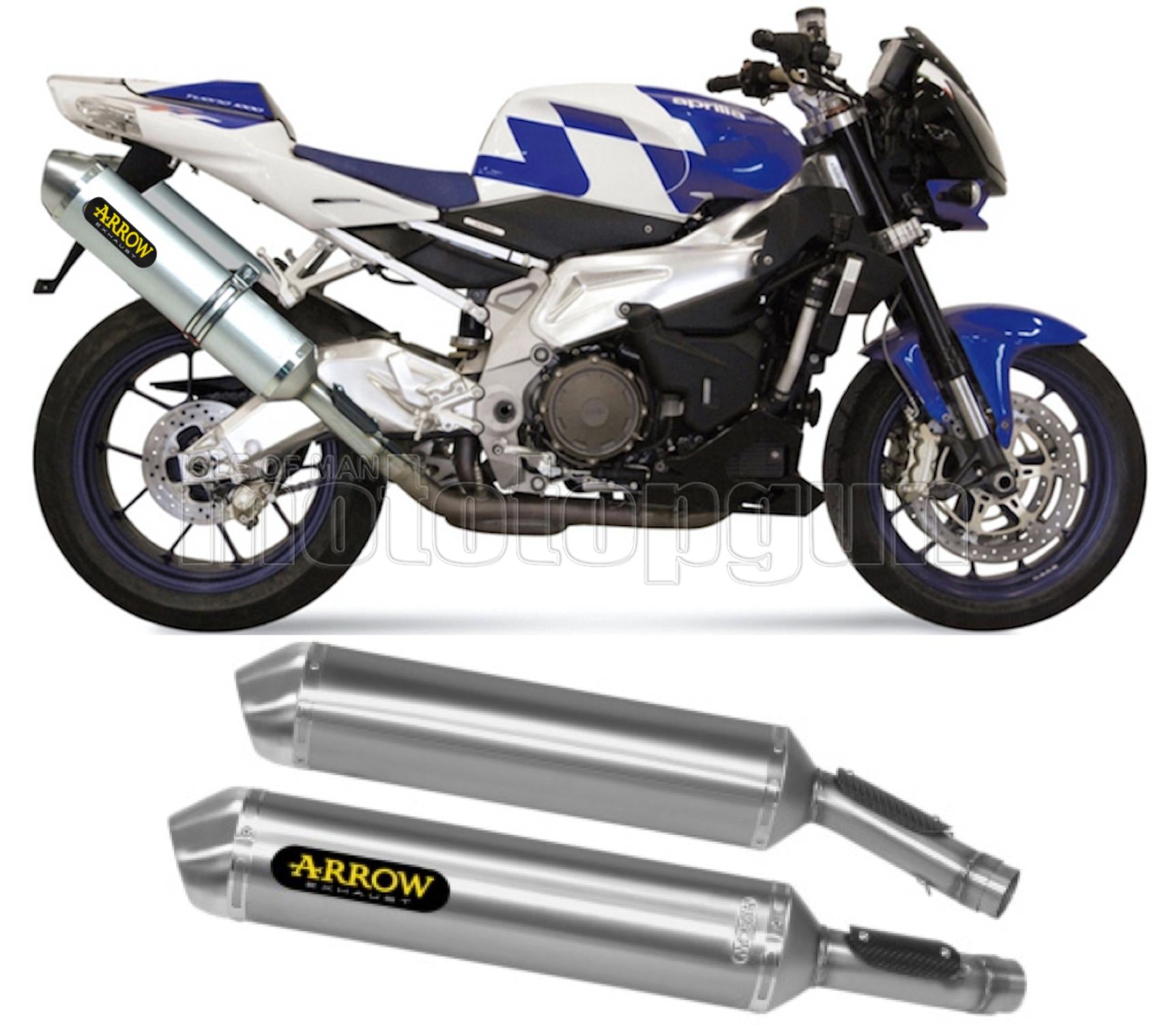 SCARICO COMPLETO OMOLOGATO OPEN ALTO ARROW RACE-TECH IN ALLUMINIO CON FONDELLO IN INOX COMPATIBILE CON APRILIA TUONO 1000 R 06/10