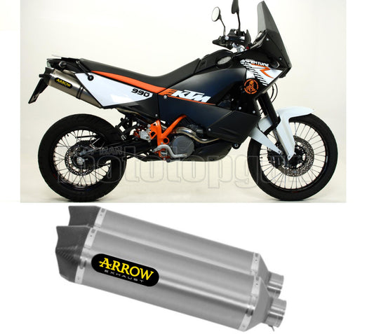 SCARICO COMPLETO OMOLOGATO OPEN ARROW RACE-TECH IN ALLUMINIO CON FONDELLO IN CARBY COMPATIBILE CON KTM 990 ADVENTURE 06/14