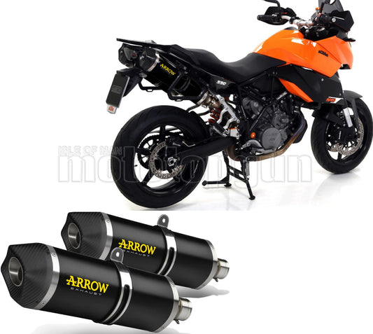 SCARICO COMPLETO OMOLOGATO OPEN ARROW RACE-TECH IN ALLUMINIO NERO CON FONDELLO IN CARBY COMPATIBILE CON KTM 990 SMT 09/13