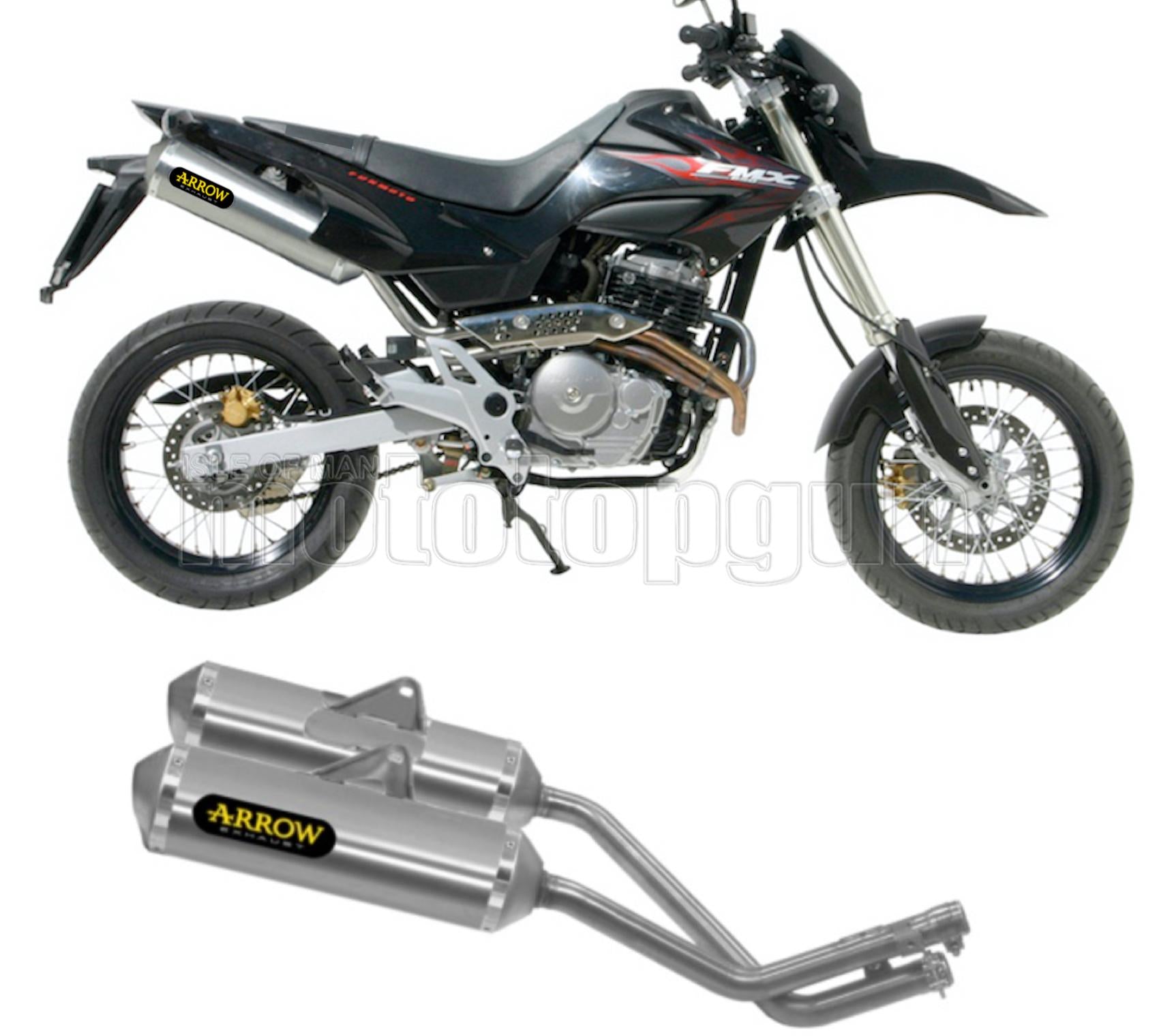 SCARICO OMOLOGATO ARROW THUNDER IN ALLUMINIO CON FONDELLO IN INOX COMPATIBILE CON HONDA FMX 650 05/08