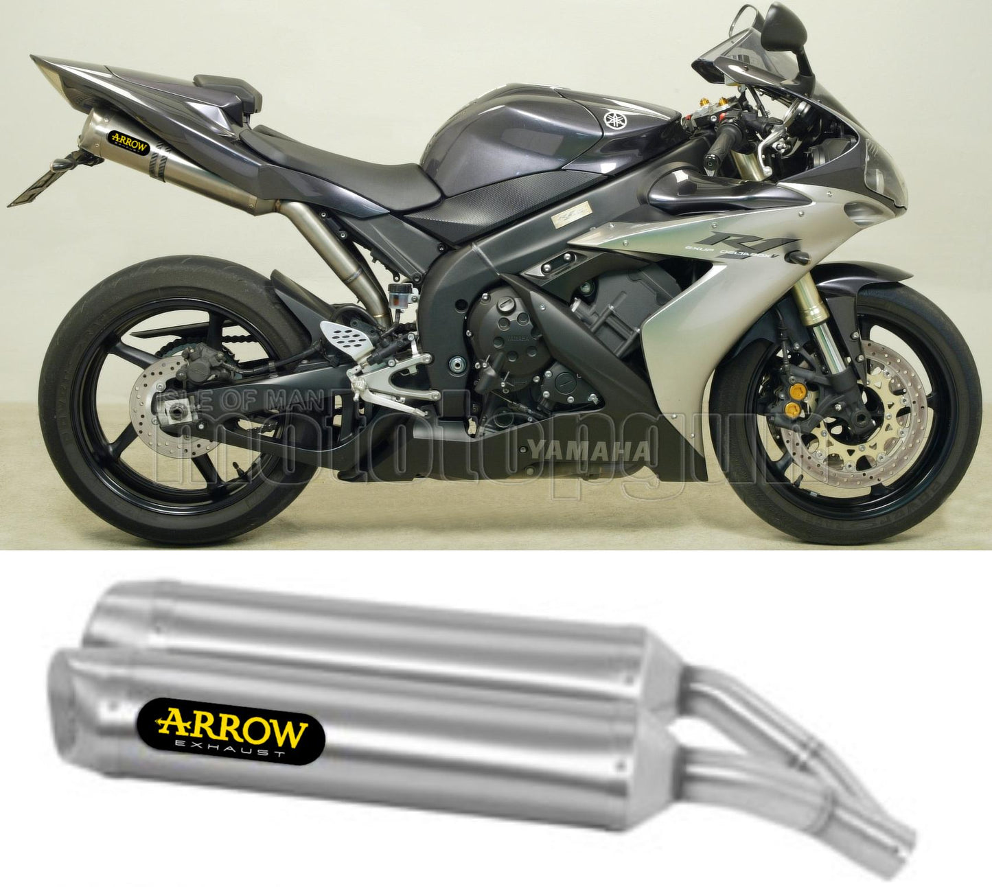 SCARICO COMPLETO OMOLOGATO OPEN ALTO ARROW THUNDER IN ALLUMINIO CON FONDELLO IN INOX COMPATIBILE CON YAMAHA YZF 1000 R1 04/06
