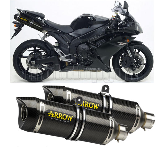 SCARICO COMPLETO OMOLOGATO OPEN ARROW THUNDER IN CARBONIO CON FONDELLO IN CARBY COMPATIBILE CON YAMAHA YZF 1000 R1 07/08