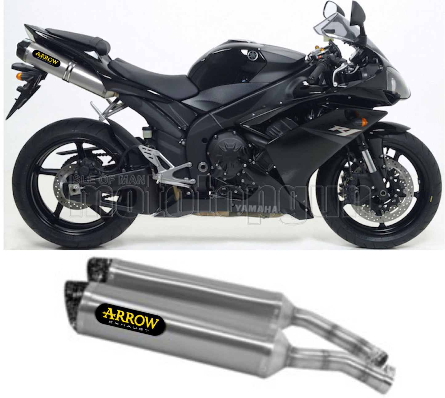 SCARICO COMPLETO OMOLOGATO OPEN ARROW THUNDER IN ALLUMINIO CON FONDELLO IN CARBY COMPATIBILE CON YAMAHA YZF 1000 R1 07/08
