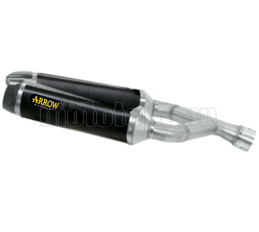 SCARICO OMOLOGATO OPEN ARROW THUNDER IN ALLUMINIO NERO CON FONDELLO IN CARBY COMPATIBILE CON APRILIA DORSODURO 750 09/17