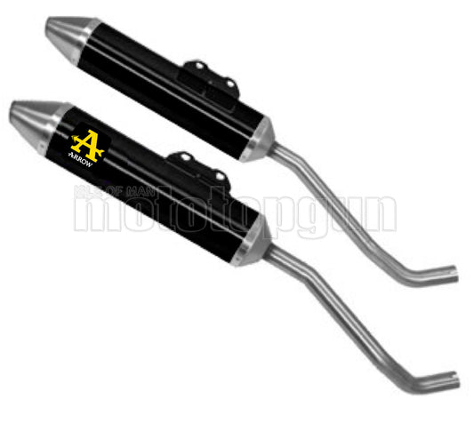 SCARICO OMOLOGATO ARROW THUNDER IN ALLUMINIO NERO CON FONDELLO IN INOX COMPATIBILE CON YAMAHA XT 660 R 04/16