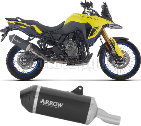 ARROW SCARICO OMOLOGATO EXPLORER ALLUMINIO NERO FONDELLO CARBY COMPATIBILE CON SUZUKI V-STROM 800 SE 25/26