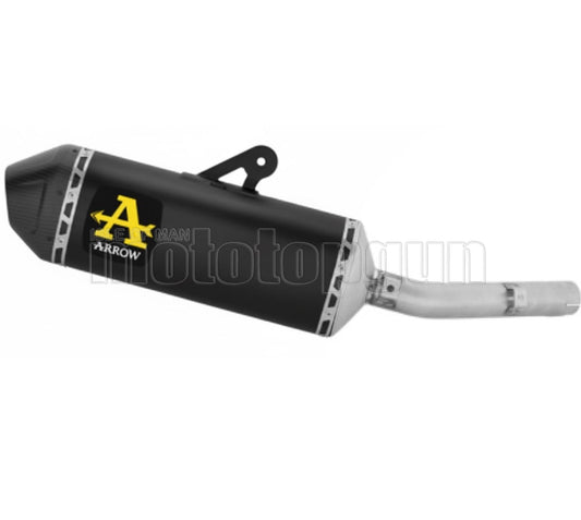 ARROW SCARICO OMOLOGATO EXPLORER ALLUMINIO NERO FONDELLO CARBY COMPATIBILE CON YAMAHA TENERE 700 25/26