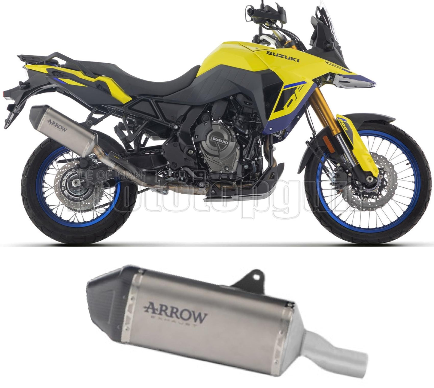 ARROW SCARICO OMOLOGATO EXPLORER TITANIO FONDELLO CARBY COMPATIBILE CON SUZUKI V-STROM 800 DE 25/26