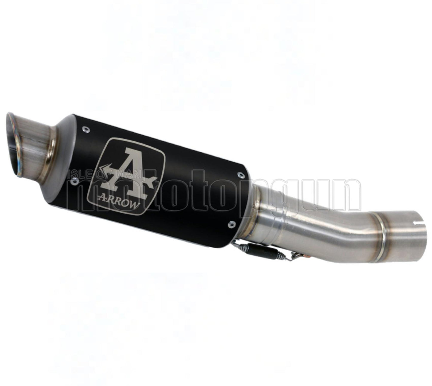 SCARICO OMOLOGATO OPEN ARROW GP2 GP-2 IN NICHROM NERO CON FONDELLO IN INOX COMPATIBILE CON KTM DUKE 390 21/23