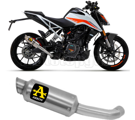 SCARICO OMOLOGATO OPEN ARROW GP2 GP-2 IN TITANIO CON FONDELLO IN INOX COMPATIBILE CON KTM DUKE 390 21/23