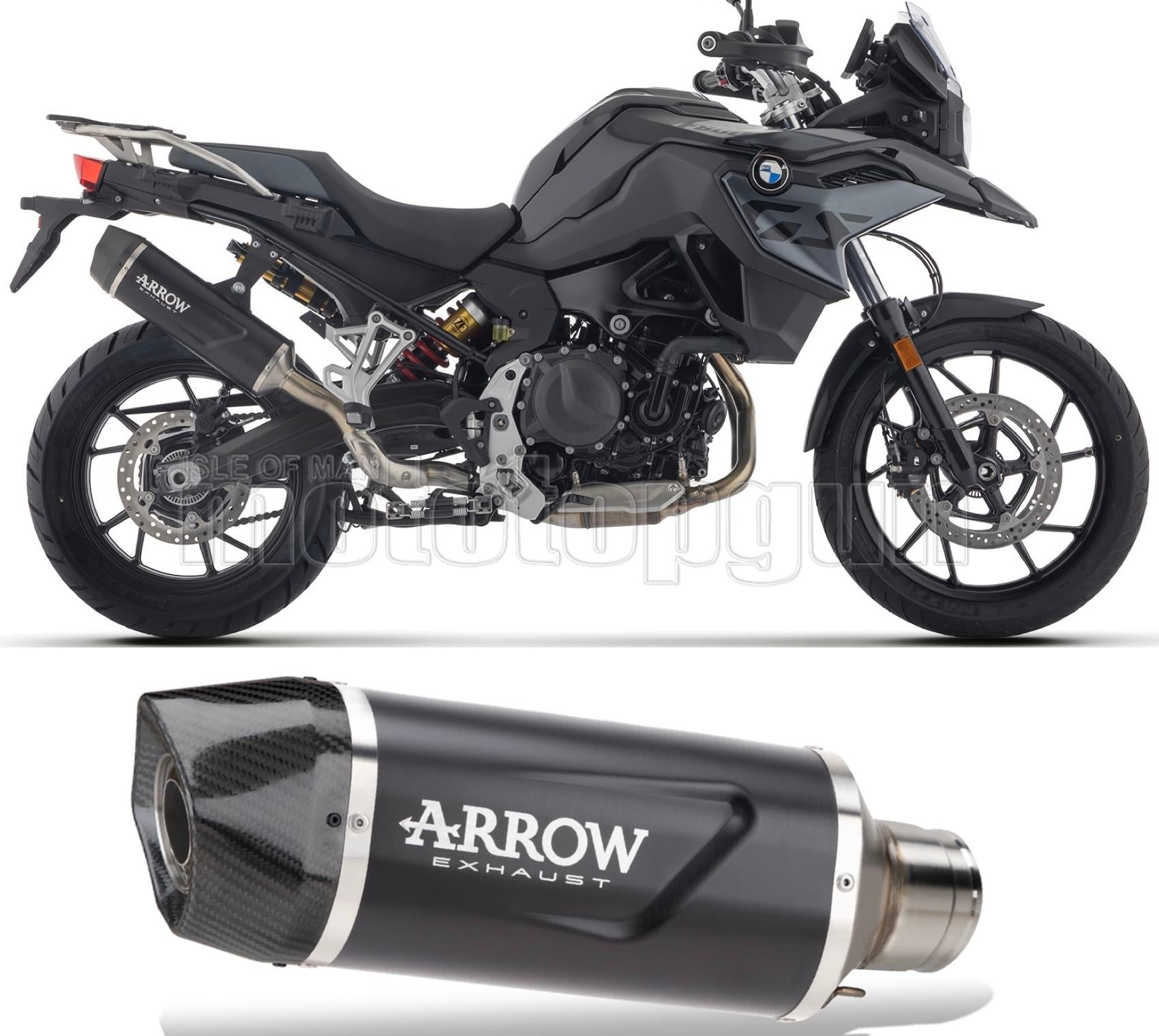 SCARICO OMOLOGATO ARROW INDY-RACE EVO IN ALLUMINIO NERO CON FONDELLO IN CARBY COMPATIBILE CON BMW F 800 GS 24/25