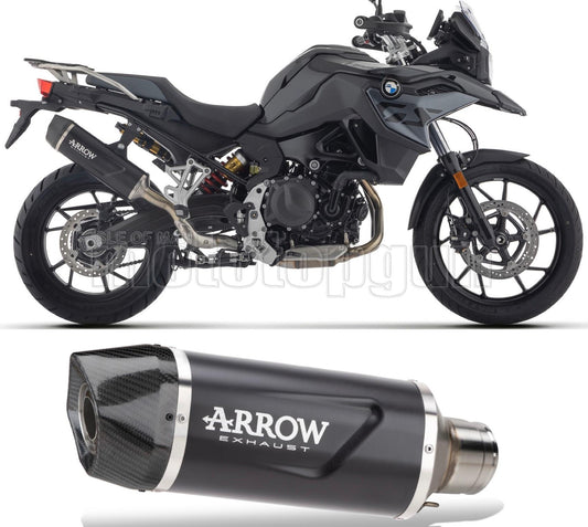 SCARICO OMOLOGATO ARROW INDY-RACE EVO IN ALLUMINIO NERO CON FONDELLO IN CARBY COMPATIBILE CON BMW F 800 GS 24/25
