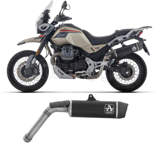 ARROW SCARICO OMOLOGATO INDY-RACE EVO ALLUMINIO NERO FONDELLO CARBY COMPATIBILE CON MOTO GUZZI V85 TT 2025