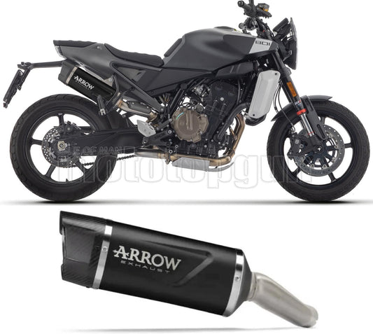 SCARICO OMOLOGATO ARROW INDY-RACE EVO IN ALLUMINIO NERO CON FONDELLO IN CARBY COMPATIBILE CON HUSQVARNA SVARTPILEN 801 2024
