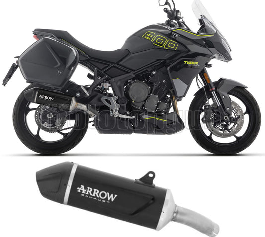 SCARICO OMOLOGATO INDY RACE EVO ALLUMINIO NERO FONDELLO CARBY COMPATIBILE CON TRIUMPH TIGER SPORT 800 E5+ 2025