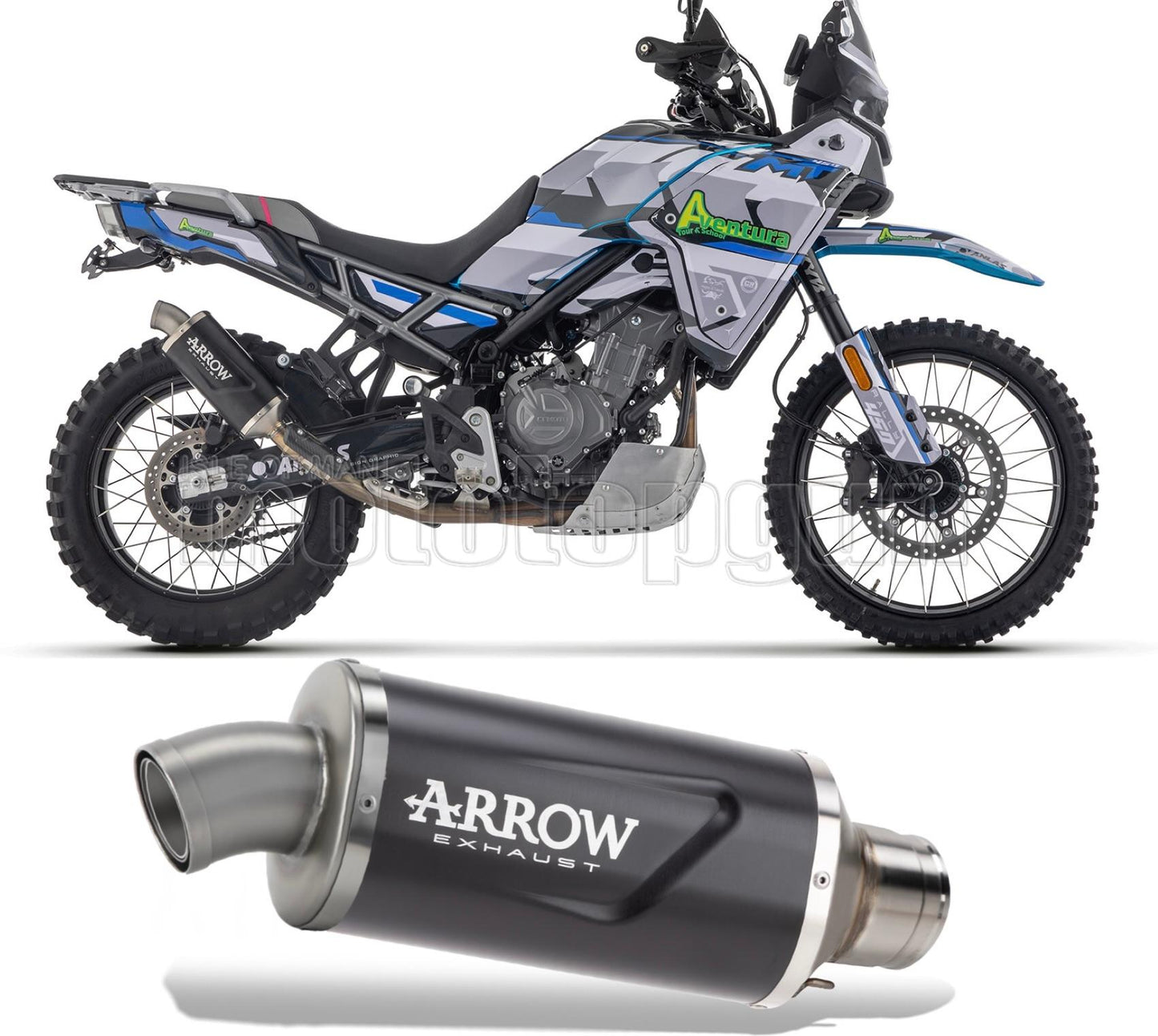 SCARICO OMOLOGATO ARROW INDY-RACE EVO IN ALLUMINIO NERO COMPATIBILE CON CF MOTO 450 MT 2024