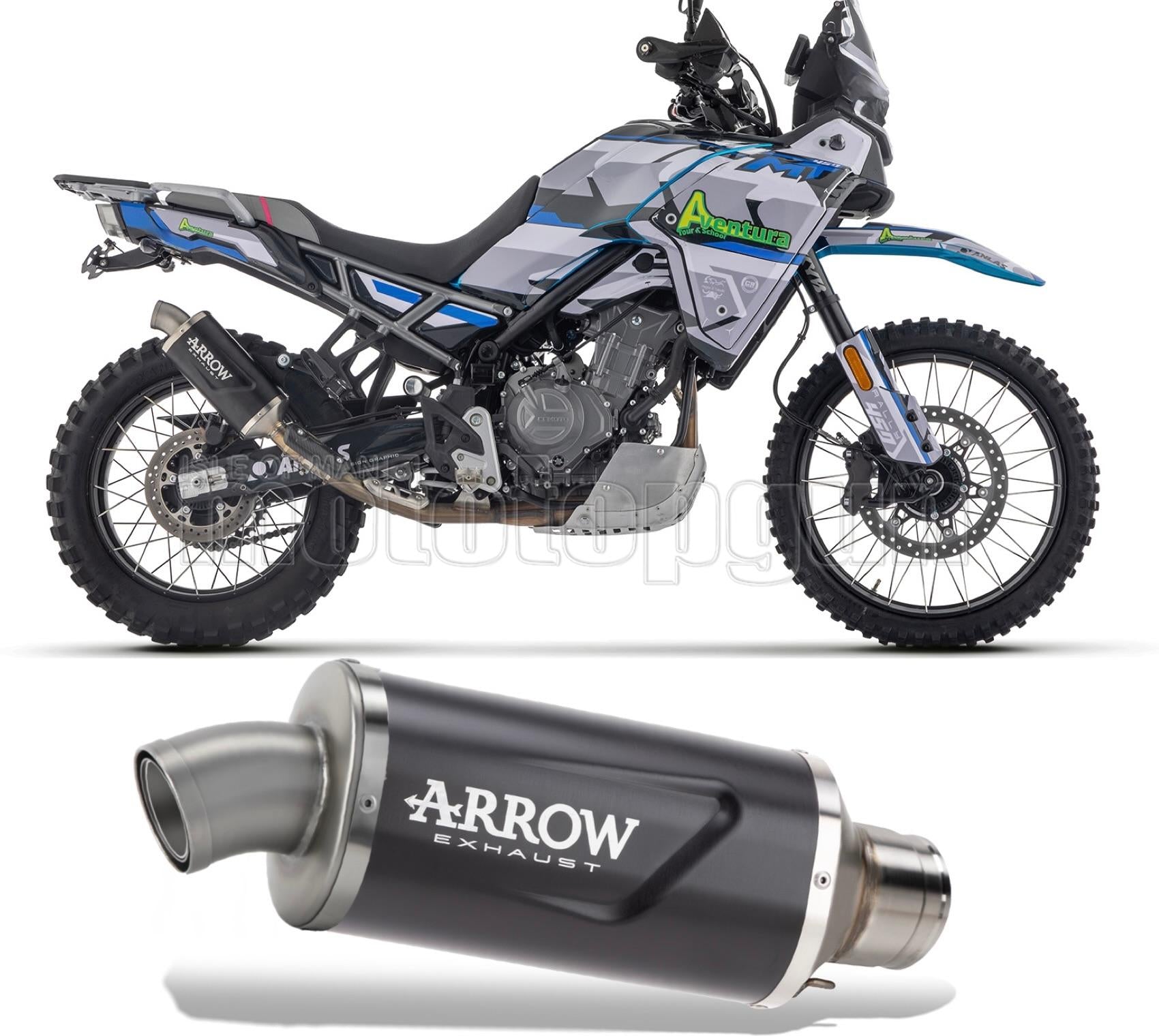 SCARICO OMOLOGATO ARROW INDY-RACE EVO IN ALLUMINIO NERO COMPATIBILE CON CF MOTO 450 MT 2024