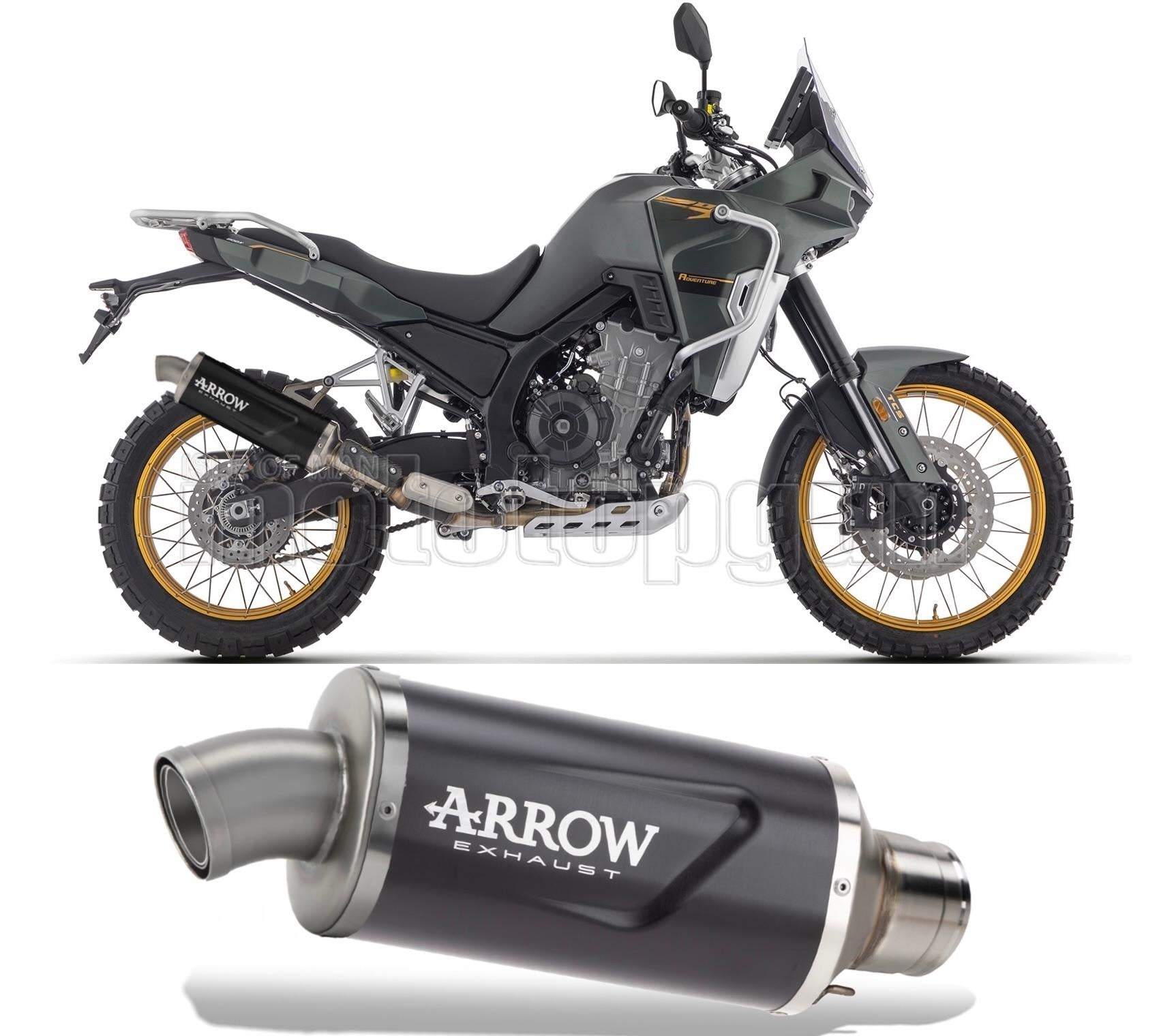 SCARICO OMOLOGATO ARROW INDY-RACE EVO IN ALLUMINIO NERO COMPATIBILE CON KOVE 800 X PRO 2024