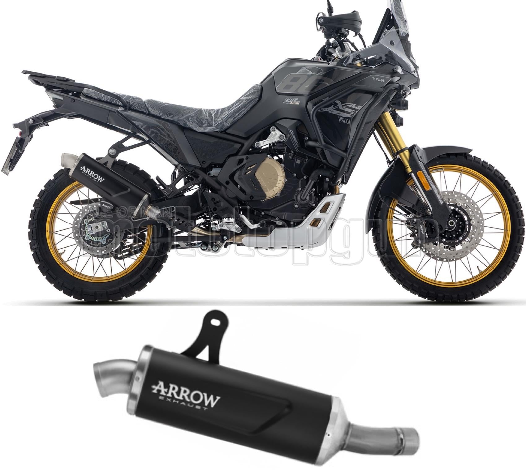 ARROW SCARICO OMOLOGATO INDY-RACE EVO ALLUMINIO NERO FONDELLO CARBY COMPATIBILE CON VOGE VALICO 800 DSX RALLY 25/26