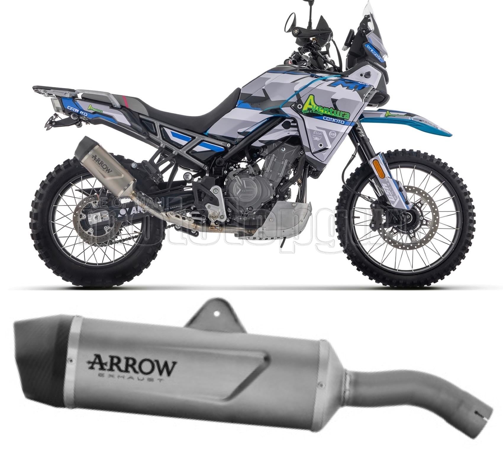 SCARICO OMOLOGATO ARROW INDY-RACE EVO IN TITANIO CON FONDELLO IN CARBY COMPATIBILE CON CF MOTO 450 MT 2024