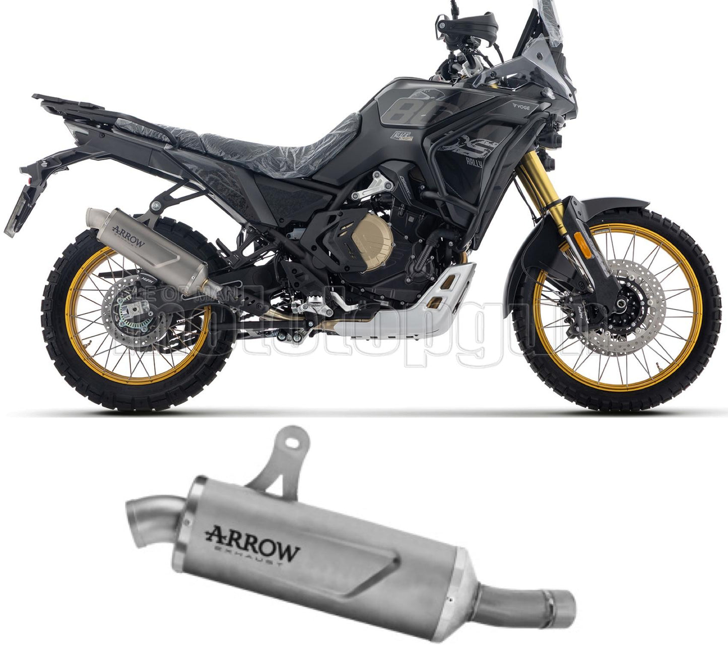 ARROW SCARICO OMOLOGATO INDY-RACE EVO ALLUMINIO NERO FONDELLO CARBY COMPATIBILE CON VOGE VALICO 800 DSX RALLY 25/26
