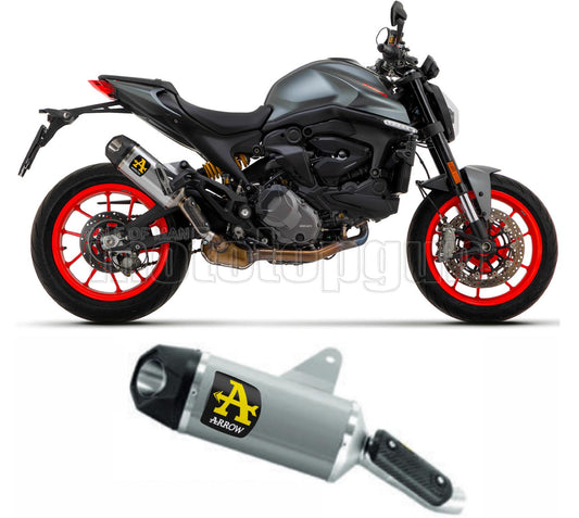 SCARICO OMOLOGATO OPEN ARROW INDY-RACE IN TITANIO CON FONDELLO IN TITANIO COMPATIBILE CON DUCATI MONSTER 937 + 21/23